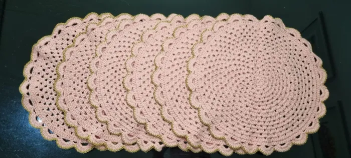 Sousplat em crochê - kit com 6