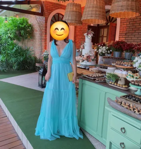 Vestido de festa verde menta