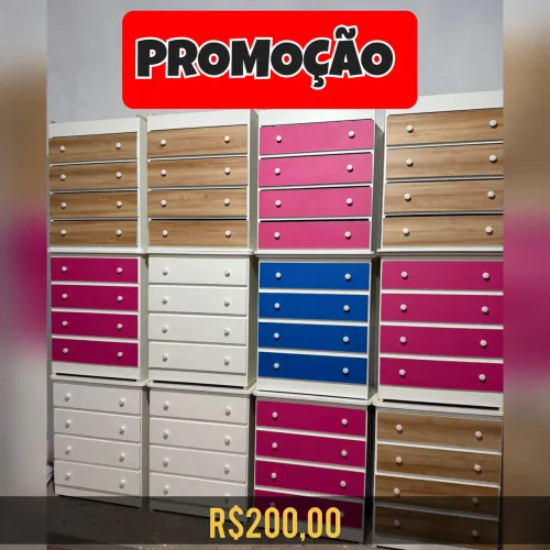 Cômodas em Promoção 4 Gavetas - Diversas Cores