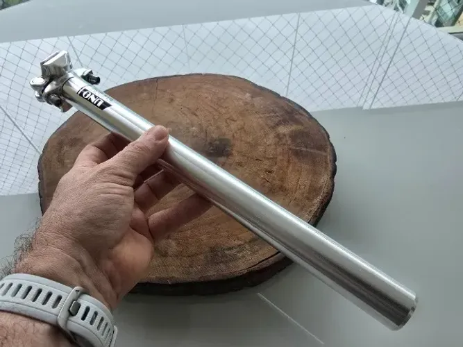 Canote Kaloy UNO 31.8 x 400mm - Polido Prata (NOVO)
