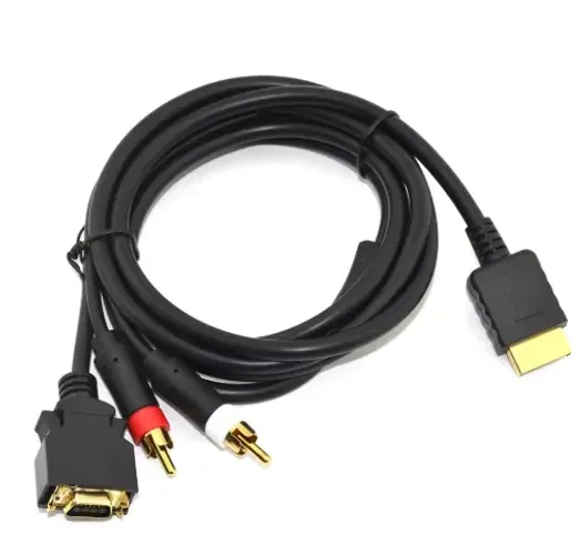 Cabo AV HDTV D-Video D-Terminal para PS2 para console de jogos PS3