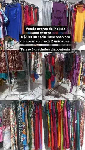 Araras de inox para roupas - 5 unidades disponíveis!