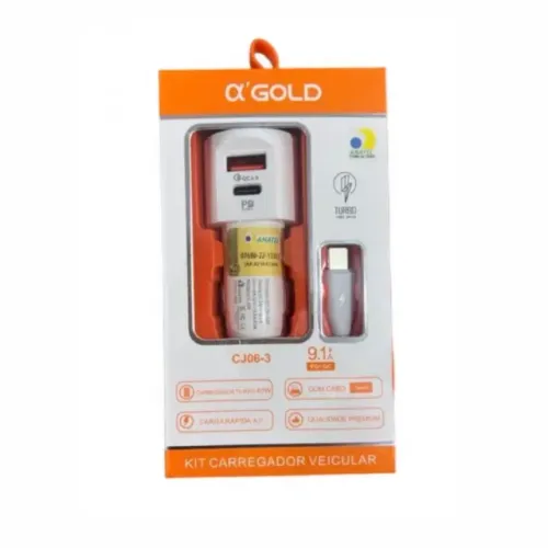 Lacrado Kit carregador veicular 9.1A AGOLD CJ06-3