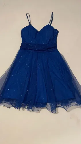 Vestido Azul Royal Festa com Brilho