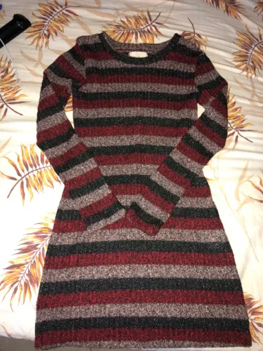 Vestido Listrado- NOVO- TAM 16 anos