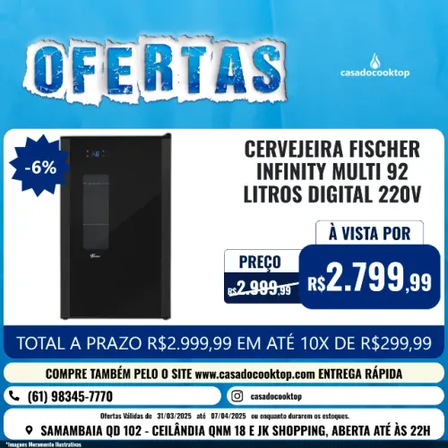 Cervejeira Fischer Infinity Multi 92 Litros Digital 220v