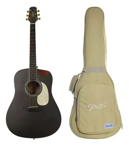 Violão Elétrico Seizi Akira Half Kaizen Gold Space Grey +bag