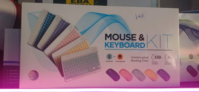 Kit Teclado e Mouse Sem Fio Bluetooth Recarregável