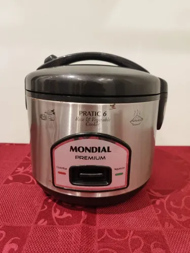 Panela de Arroz Elétrica Mondial Premium Pratic 6 Inox 127V Funcionando