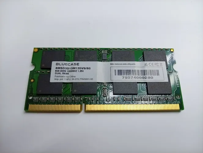 Memória 8gb ddr3 1333mhz 1.35v notebook bluecase
