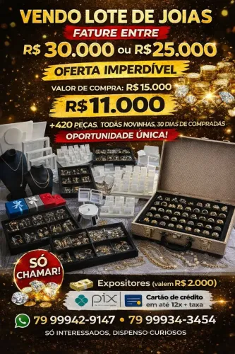 LOTE DE SEMIJOIAS PARA REVENDA +420 PEÇAS COM EXPOSITORES