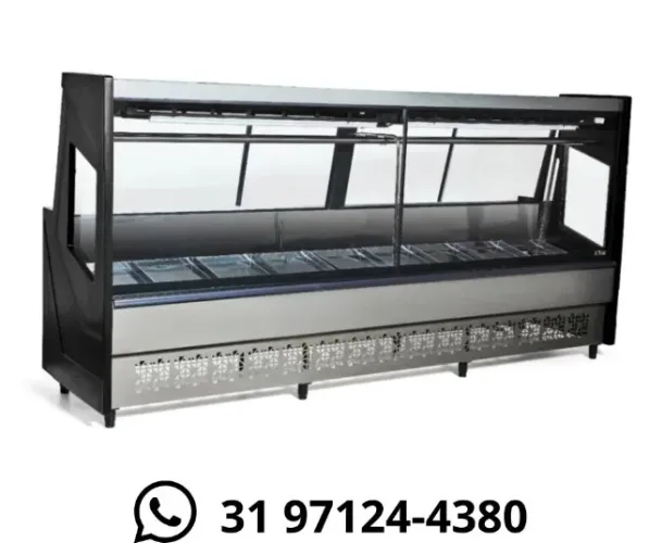 Balcão de Carnes 3M Vidro Reto Polar