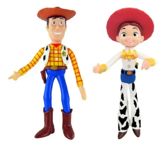 Kit 2 Bonecos Em Vinil Xerife Woody E Cowgirl Jessie Disney