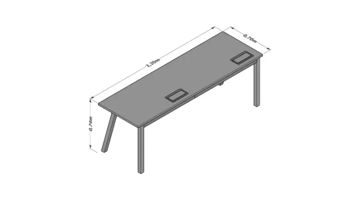 Mesa de trabalho plataforma - 2 lugares - com cx. de tomada - 50% off