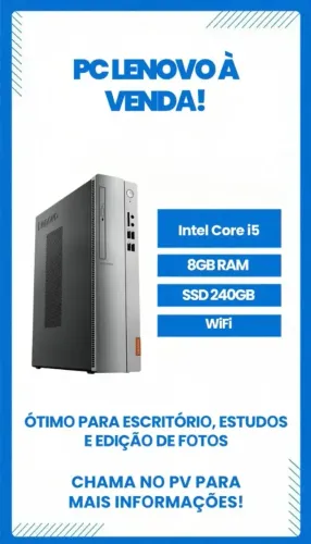 Vendo ou troco PC Compacto Lenovo - I5 - 8gb Ram - SSD 240GB - Pra sair Logo