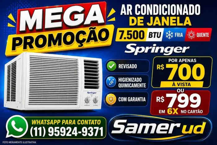 VENDO AR CONDICIONADO DE JANELA 7.500 BTU  ( QUENTE E FRIA ) 