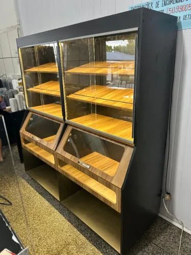 Armário Expositor De Pão 1,85M MDF Tiger