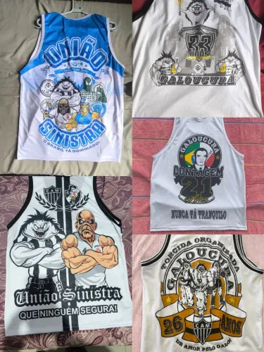 5 regatas Galoucura 1 terror Bicolor tamanho M, as duas União Sinistra tamanho G