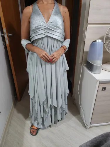 Vestido de festa P prateado