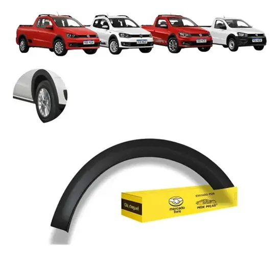 Moldura Paralama Vw Saveiro G6 2013 2014 2015 2016 Ld Preto