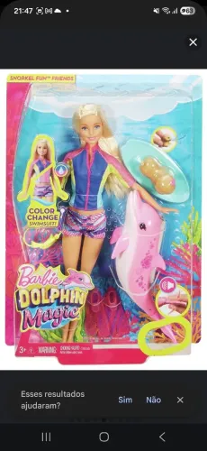 Boneca Barbie Golfinho Mágico com acessórios de mergulho