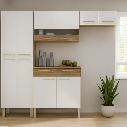 Cozinha Nala Completa 4 Peças 9 Portas 2 Gavetas Kits Parana