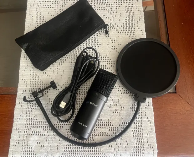 Microfone condensador USB Arcano + pop filter