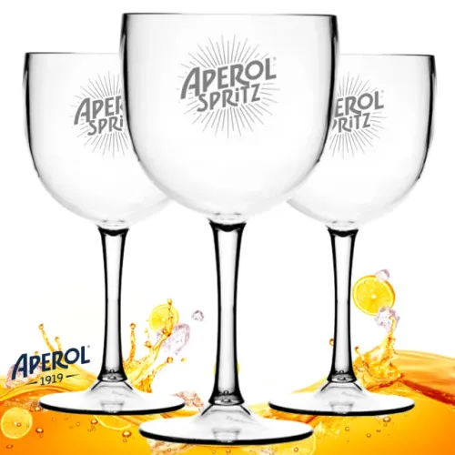 Kit com 06 Taças Aperol Transparentes - Taça em acrílico