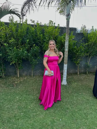 Vestido de festa rosa pink