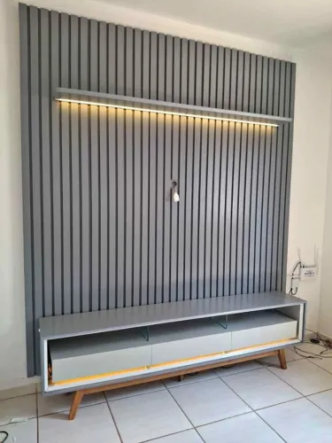 Painel Nobre Ripado 100% MDF + Rack Bancada para TV até 85" (Novo) Entrega Grátis!
