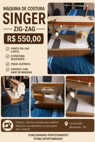 Máquina de costura elétrica.