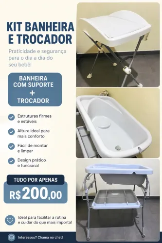 Vendo banheira com suporte e trocador