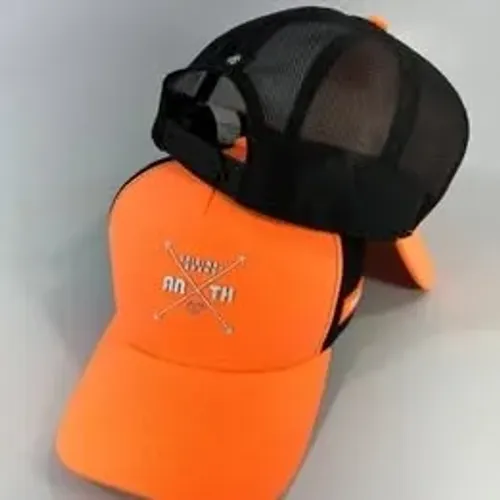 BONÉ DIAMANTE MALHA LARANJA NEON / TELA PRETO