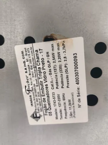Fogão Cooktop Fischer 5 bocas 