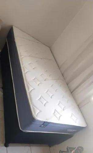 Cama box solteiro colchão de molas ensacadas