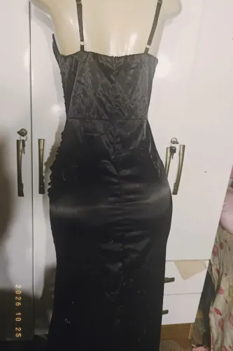 Vestido longo preto de festa