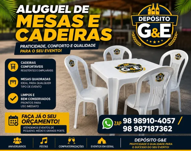 Mesas cadeiras 