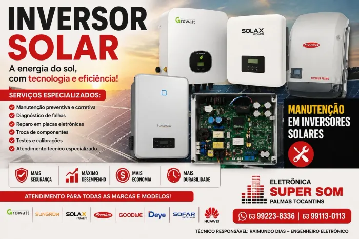 Manutenção em inversor solar