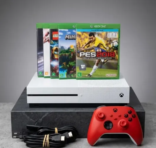 ? Xbox One S 500GB + Controle Nova Geração + 5 Jogos Físicos! ?