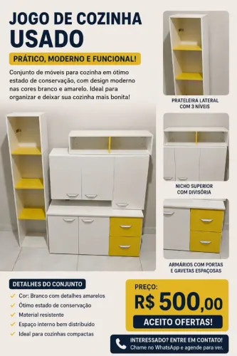 Jogo de cozinha usado