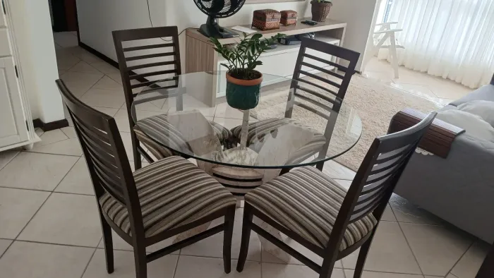 Mesa travertino 4 cadeiras