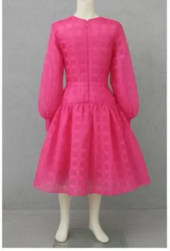 Vestido Barbie Pink em Organza Xadrez