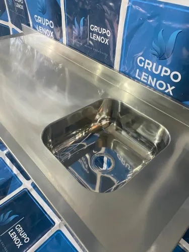MESA AÇO INOX COM CUBA PARA RESTAURANTE