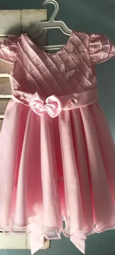Conjunto completo vestido, meia calça, sapato, anágua e vestido