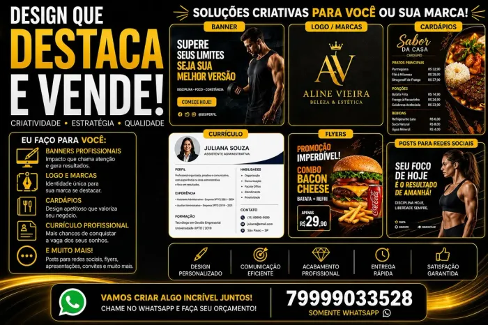 CRIAÇÃO DE ARTES PROFISSIONAIS PARA SUA EMPRESA OU NEGÓCIO