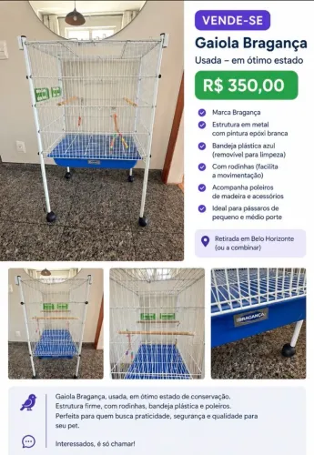 Vendo Gaiola Bragança
