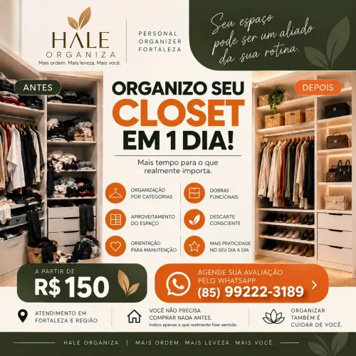 Organizo seu Closet em 1 Dia | Personal Organizer Fortaleza