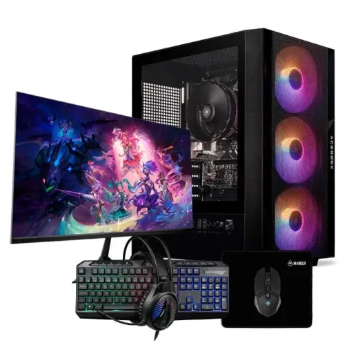 PC Completo Mancer Draco II, AMD RYZEN 3 3200G, 8GB DDR4, SSD 240GB + Monitor + Kit Perifé