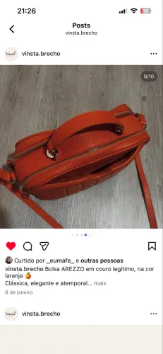 Bolsa Arezzo Laranja, couro legítimo 