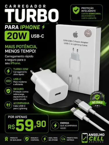 Carregador Turbo Apple 20W